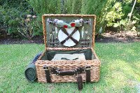 26015 Green Corduroy Picnic Basket for 2 - Willow