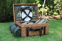 26015 Green Corduroy Picnic Basket for 2 - Willow-2