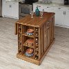 Oak Kitchen Island & 2 Counter Stools - Vintner-4