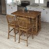 Oak Kitchen Island & 2 Counter Stools - Vintner-5