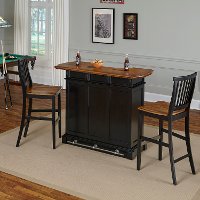 Black Bar & Two Bar Stools - Americana -2