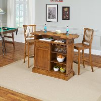 Oak Bar & Two Bar Stools - Americana -2