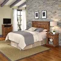 Vintage Queen/Full Headboard, Night Stand, and Media Chest - Americana