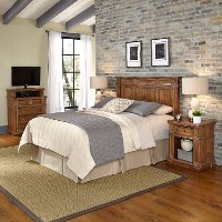 Vintage Natural Full/Queen Headboard, Nightstands, & Media Chest - Americana