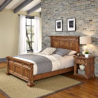 Vintage Natural Queen Bed and Nightstand - Americana