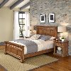 Natural Queen Bed and Nightstands - Americana