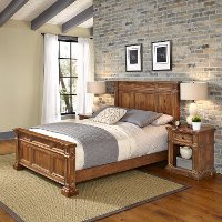 Natural Queen Bed and Nightstands - Americana