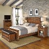 Vintage Natural King Bed, Nightstands, Media Chest & Bench - Americana
