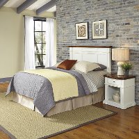 White Full/Queen Headboard & Nightstand - Americana