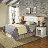 White Full/Queen Headboard & 2 Nightstands - Americana