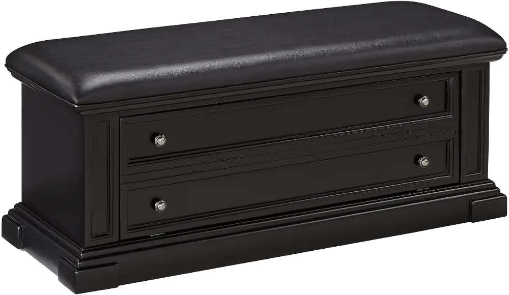 5003-26 Black Upholstered Storage Bench - Americana -1