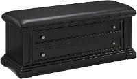 Black Upholstered Storage Bench - Americana