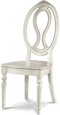Traditional Lace White Chair with Storage Seat - Gabriella