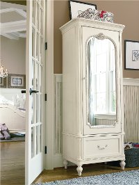 Traditional Lace White Armoire - Gabriella