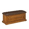 Oak Upholstered Storage Bench - Americana