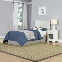 White Twin Headboard & Nightstand - Naples