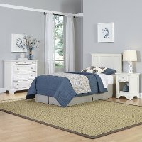 White Twin Headboard, Nightstand & Chest - Naples