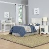 White Twin Headboard, Nightstand & Student Desk with Hutch - Naples -1