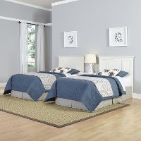 White Two Twin Headboards & Nightstand - Naples