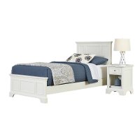 White Twin Bed and Nightstand - Naples -2