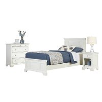 White Twin Bed, Nightstand, and Chest - Naples -2