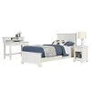 White Twin Bed, Nightstand & Student Desk with Hutch - Naples -2