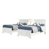 White Two Twin Beds and Nightstand - Naples -2