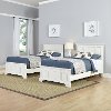 White Two Twin Beds and Nightstand - Naples -1