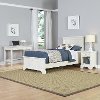 White Twin Bed, Nightstand & Student Desk - Naples