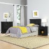 Black Twin Headboard, Nightstand & Chest - Bedford