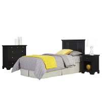 Black Twin Headboard, Nightstand & Chest - Bedford -2