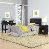 Black Twin Headboard, Nightstand & Student Desk with Hutch - Bedford -1