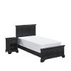 Black Twin Bed and Nightstand - Bedford -3