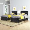 Black Two Twin Beds and Nightstand - Bedford -1