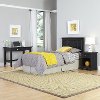 Black Twin Headboard, Nightstand & Student Desk - Bedford