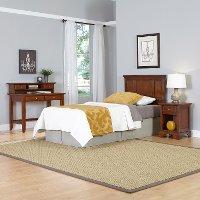 Cherry Twin Headboard, Nightstand & Student Desk with Hutch - Chesapeake