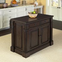 Black Oak Wood Top Kitchen Island - Prairie