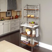 Vintage Marble Caramel Baker's Rack - Orleans Marble