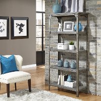 Aged Metal 5-Tier Shelf - Urban Style