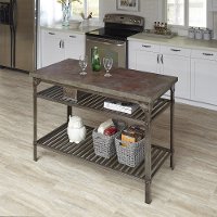 Aged Metal/Rust Colored Concrete Kitchen Island - Urban Style