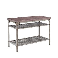 Aged Metal/Wine Colored Concrete Kitchen Island - Urban Style-2
