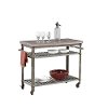 Aged Metal/Wine Concrete Kitchen Cart - Urban Style-3