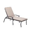 Black Chaise Outdoor Lounge Chair with Taupe Cushion - Laguna -2