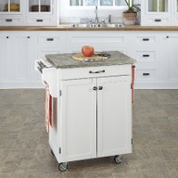 White Cuisine Cart with Concrete Top - Create-a-Cart