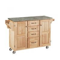 Natural Kitchen Cart with Concrete Top - Create-a-Cart-2