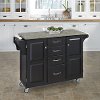 Black Kitchen Cart with Concrete Top - Create-a-Cart