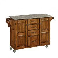 Oak Kitchen Cart with Concrete Top - Create-a-Cart-2