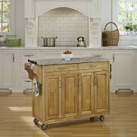 Natural Kitchen Cart with Concrete Top - Create-A-Cart