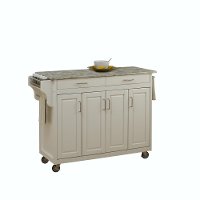 White Kitchen Cart with Concrete Top - Create-A-Cart