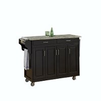 Black Kitchen Cart with Concrete Top - Create-A-Cart-2